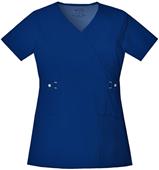 Cherokee Women's Junior Fit Mock Wrap Scrub Top