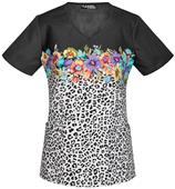 Runway Women's Jungle Bouquet V-Neck Scrub Top