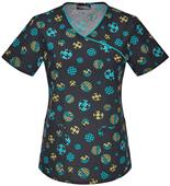 Runway Women's Hound and Round Mock Wrap Scrub Top