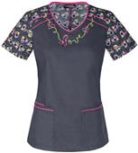 Runway Breast Cancer Sweet Heart V-Neck Scrub Top