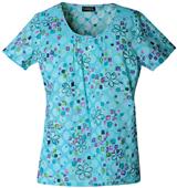 Runway Women's I Heart Geos Round Neck Scrub Top