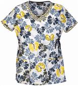 Runway Womens Sunshine Flight Round Neck Scrub Top