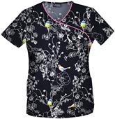 Runway Women's Sweet Tweet Mock Wrap Scrub Top