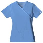 Cherokee Women's Mock Wrap Knit Panel Scrub Top Cherokee Women's Mock Wrap Knit Panel Scrub Top