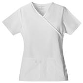 Cherokee Women's Mock Wrap Knit Panel Scrub Top Cherokee Women's Mock Wrap Knit Panel Scrub Top