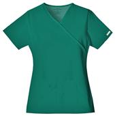 Cherokee Women's Mock Wrap Knit Panel Scrub Top Cherokee Women's Mock Wrap Knit Panel Scrub Top