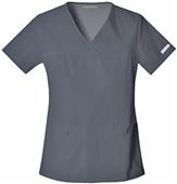 Cherokee Women's V-Neck Knit Panel Scrub Top