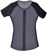 Cherokee Womens Color Blocked Round Neck Scrub Top