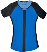 Cherokee Womens Color Blocked Round Neck Scrub Top