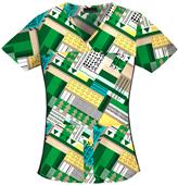 Cherokee Women's Pattern Pieces V-Neck Scrub Top