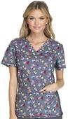 Cherokee Women's V-Neck Knit Panel Scrub Top Cherokee Women's V-Neck Knit Panel Scrub Top