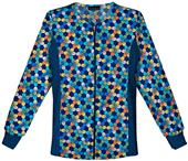 Cherokee Women Daisy Diagonal Warm-Up Scrub Jacket