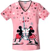 Tooniforms Women's Minnie L'Amour V-Neck Scrub Top
