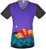 Tooniforms Women's The Lion King V-Neck Scrub Top