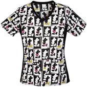 Tooniforms Womens Electric Mickey V-Neck Scrub Top