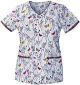 Tooniforms Women's Fawn & Flutter V-Neck Scrub Top