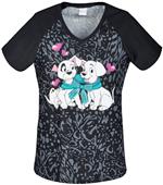 Tooniforms Women's Love Me Knot V-Neck Scrub Top