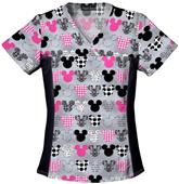 Tooniforms Women's Mickey V-Neck Knit Scrub Top