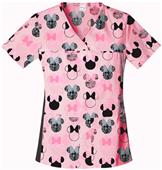 Tooniforms Women Minnie Je T'aime V-Neck Scrub Top
