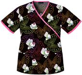 Tooniforms Women Kitty/Butterflies VNeck Scrub Top