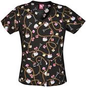Tooniforms Women's Hello Kitty Charmed Scrub Top