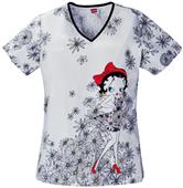 Tooniforms Womens Betty's Daisies V-Neck Scrub Top