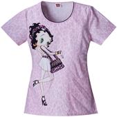 Tooniforms Women Betty Boop Diva-licious Scrub Top