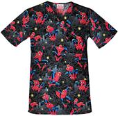 Tooniforms Unisex Spider-Man V-Neck Scrub Top
