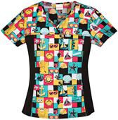 Tooniforms Women's SpongeBob Beachy Keen Scrub Top