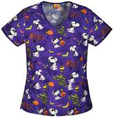 Tooniforms Women's Snoopy/Batty V-Neck Scrub Top