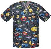 Tooniforms Unisex Sesame Street Mustache Scrub Top