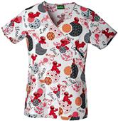 Tooniforms Womens Love of Elmo Mock Wrap Scrub Top