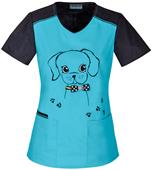Cherokee Women's Give a Dog a Bow-n Scrub Top