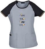 Cherokee Women's What Up Pup? Round Neck Scrub Top