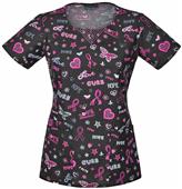 Cherokee Breast Cancer Love, Hope, Cure Scrub Top