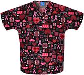 Scrub HQ Breast Cancer Caring V-Neck Scrub Top