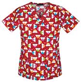 Cherokee Women's Ladybug Love V-Neck Scrub Top