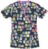 Scrub HQ Women's Owl Be There Mock Wrap Scrub Top