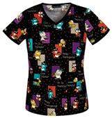 Cherokee Women's Thankful Fur My Friends Scrub Top