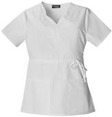 Cherokee Women's Mock Wrap Embroidered Scrub Top