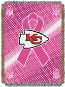 NFL KC Chiefs Breast Cancer Aware Tapestry Throw
