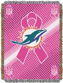 NFL Dolphins Breast Cancer Aware Tapestry Throw