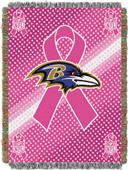 NFL Ravens Breast Cancer Aware Tapestry Throw