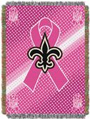 NFL Saints Breast Cancer Aware Tapestry Throw