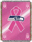 NFL Seahawks Breast Cancer Aware Tapestry Throw