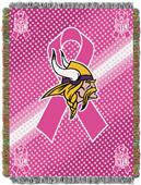 NFL Vikings Breast Cancer Aware Tapestry Throw