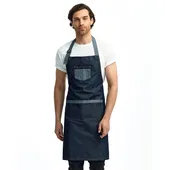 Artisan Collection By Reprime Unisex Domain Contrast Denim Bib Apron RP127