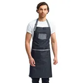 Artisan Collection By Reprime Unisex Domain Contrast Denim Bib Apron RP127