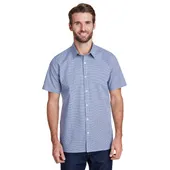 Artisan Collection By Reprime Mens Microcheck Gingham Short-Sleeve Cotton Shirt RP221