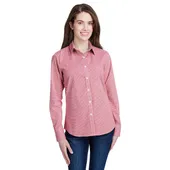 Artisan Collection By Reprime Ladies' Microcheck Gingham Long-Sleeve Cotton Shirt RP320